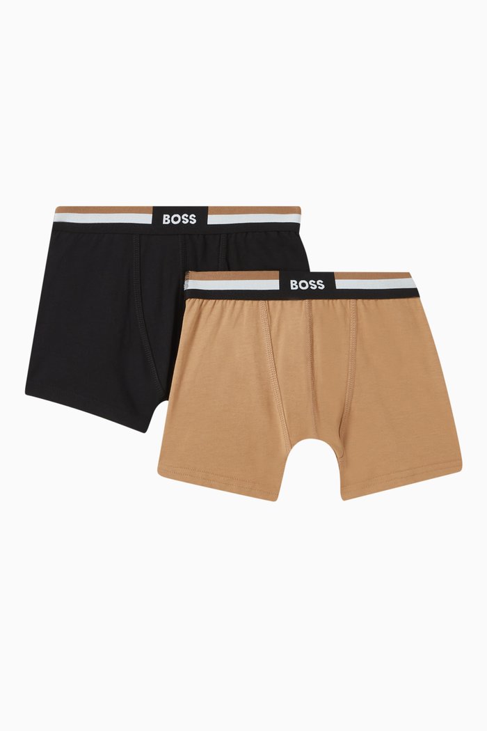 Logo-waistband Boxers in Cotton, Set of 2, Black