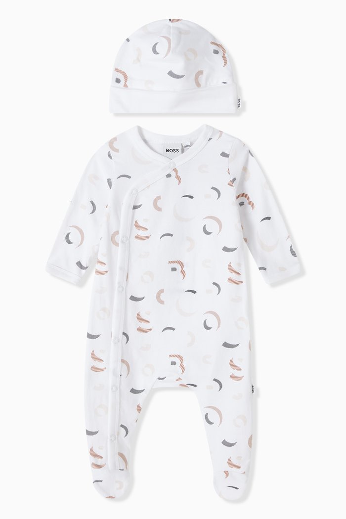

Logo-print Pyjama & Hat Set in Organic Cotton, White