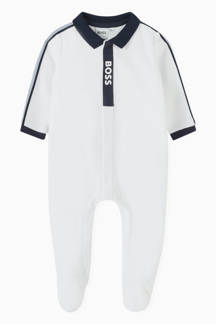 

Velvet Logo-trim Pyjamas in Cotton-blend, White