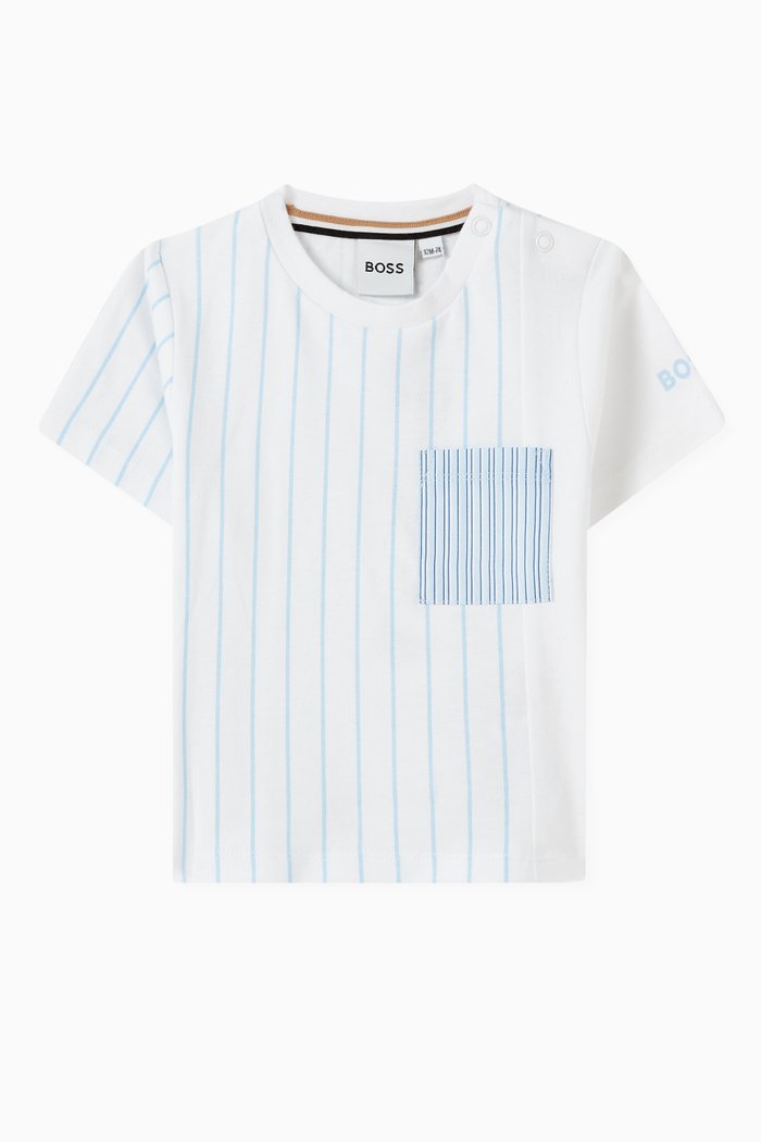 

Striped T-shirt in Cotton, White