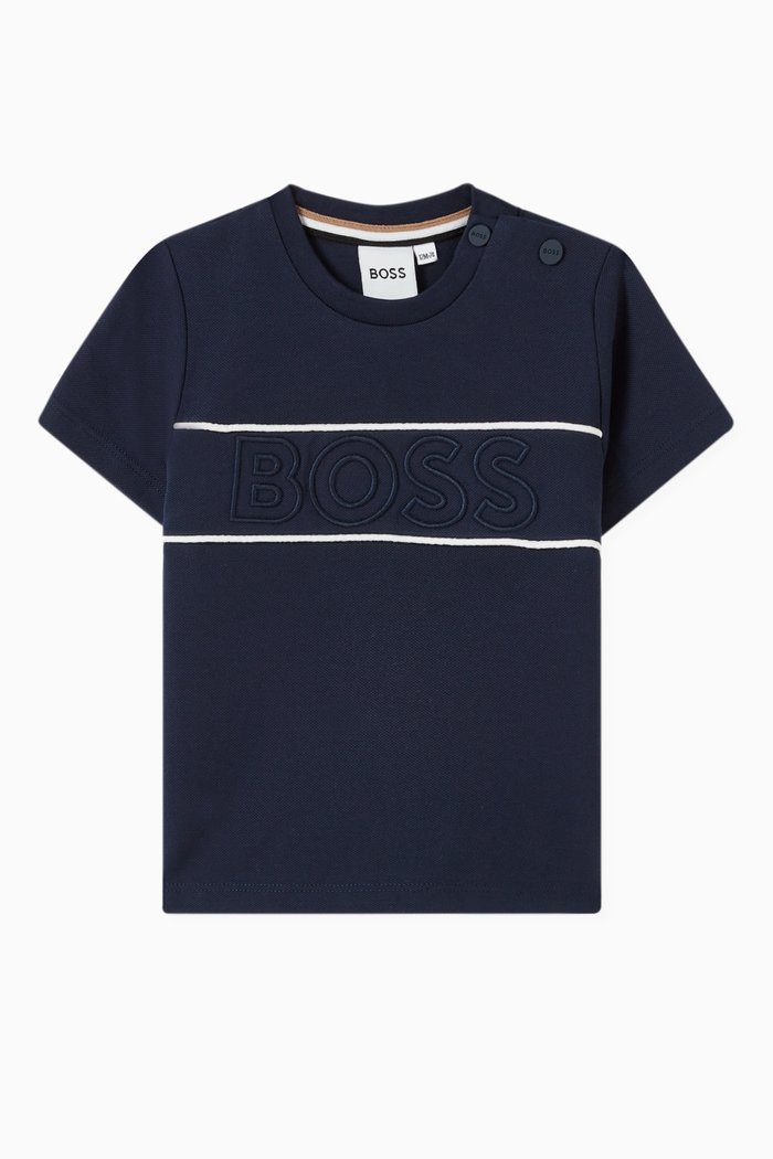 

Logo-embroidered T-shirt in Cotton, Blue