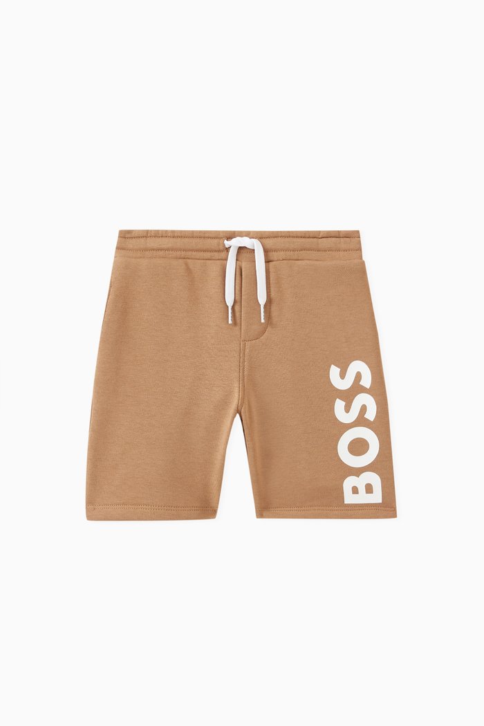 

Logo-print Bermuda Shorts in Cotton, Brown