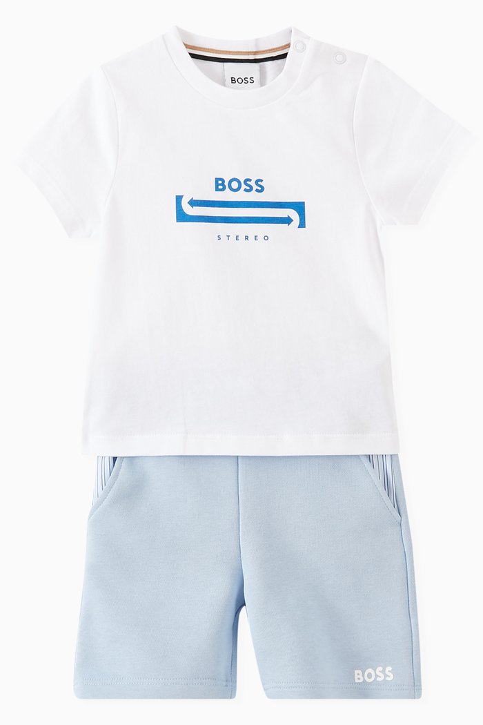 

Logo T-shirt & Shorts Set in Cotton, White
