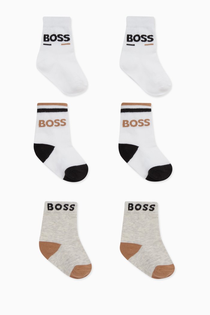 

Logo Socks in Cotton-blend, Set of 3, White