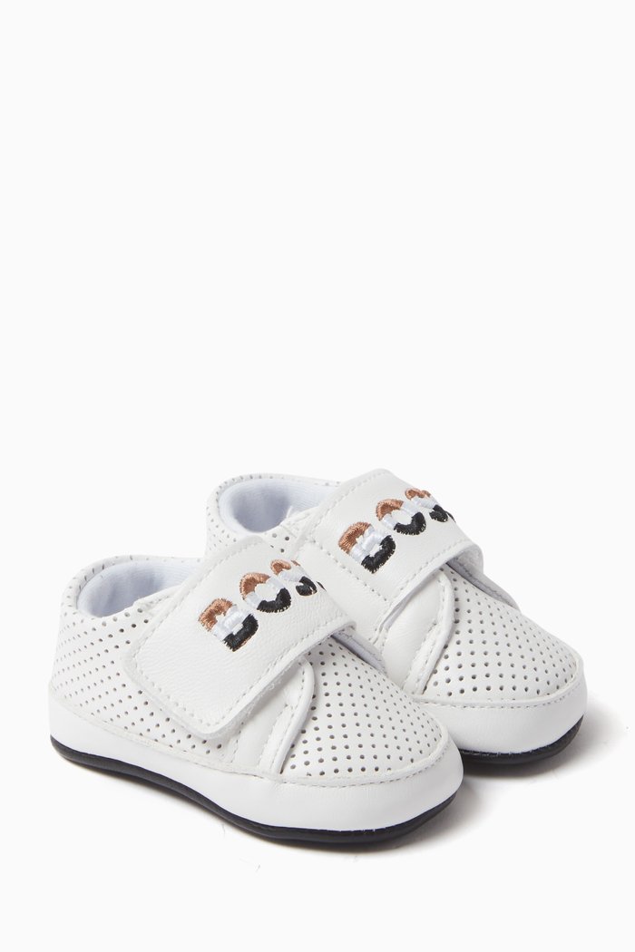 

Logo-print Slippers in Leather, White
