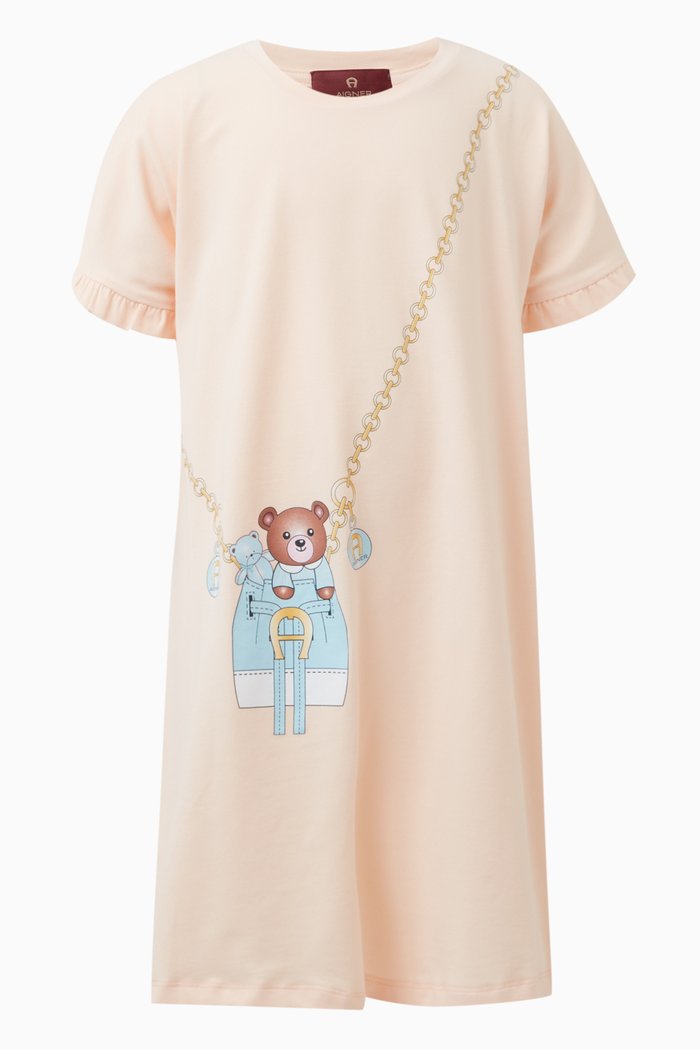 

Bag-print Dress in Cotton-jersey, Pink