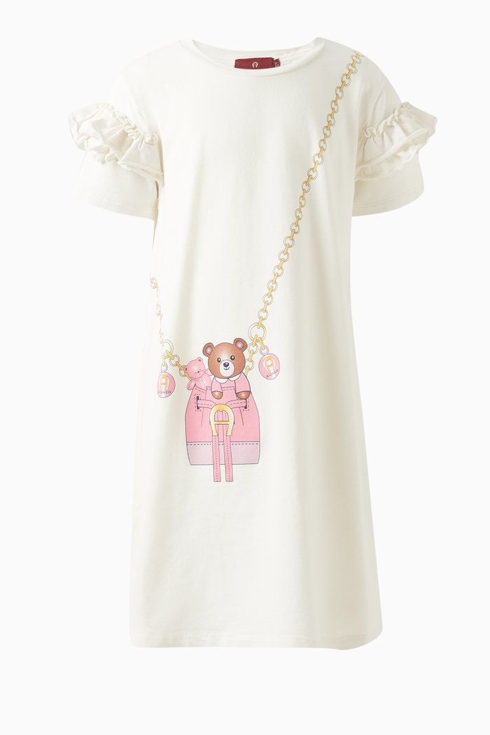 

Bag Print Dress in Cotton, Neutral