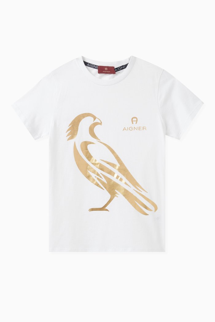 

Bird-print T-shirt in Cotton-jersey, White