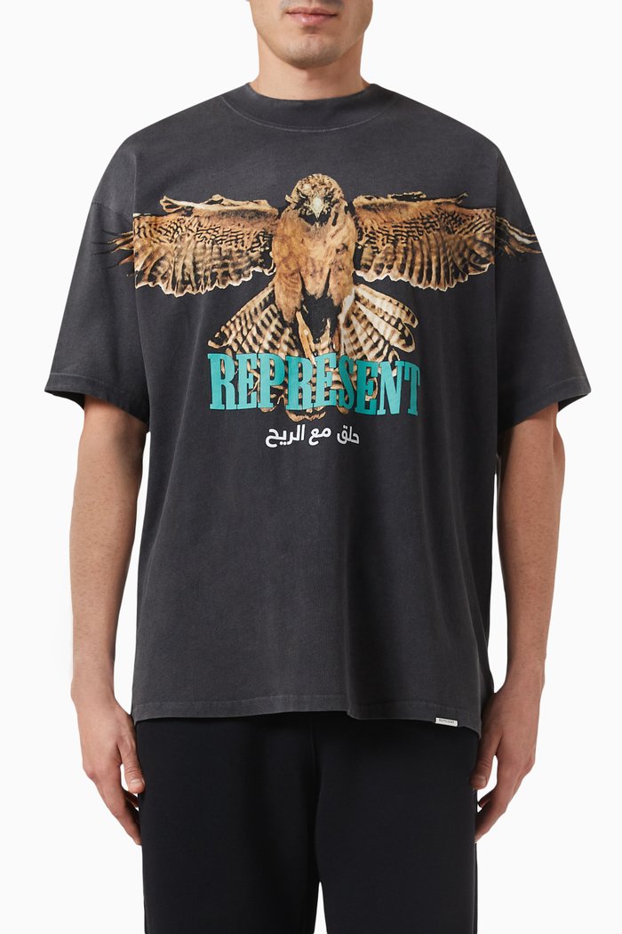 

Saker Falcon T-shirt in Cotton-jersey, Black