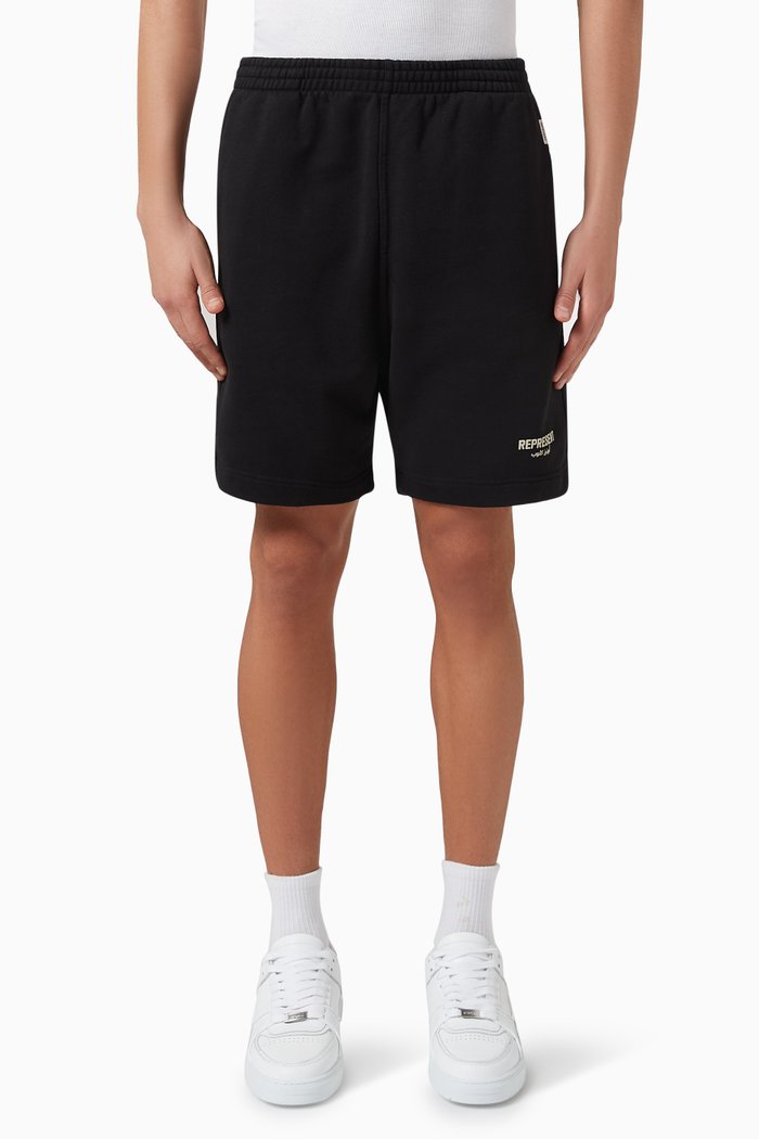 

Owners Club Logo Sweatshorts in Loopback Cotton, Black