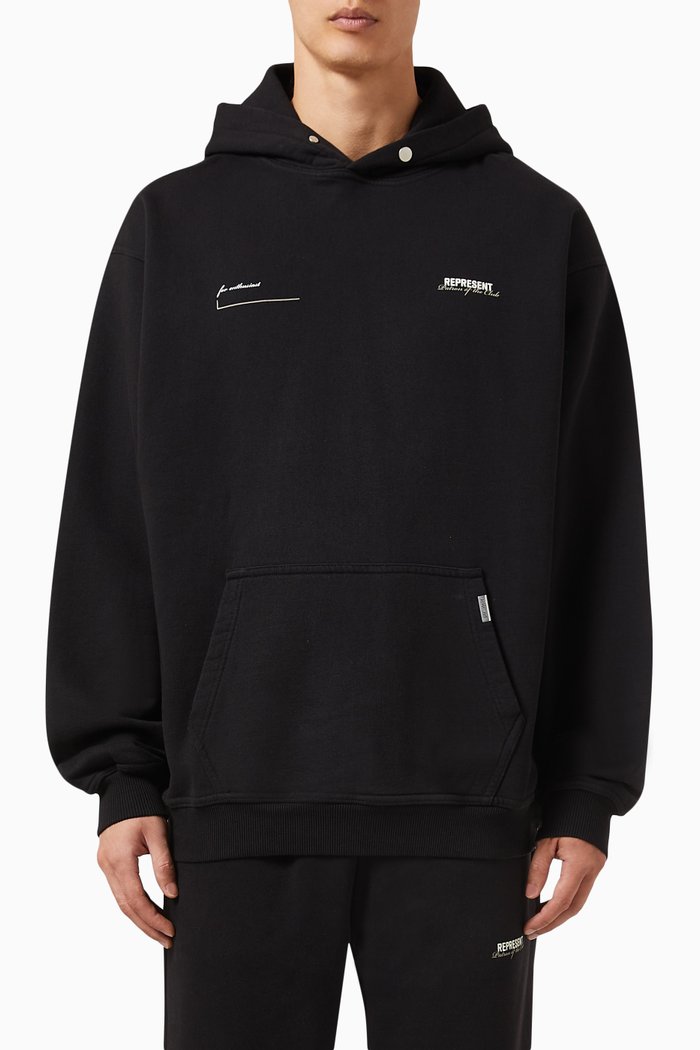 

Screen Print Hoodie in Cotton, Black