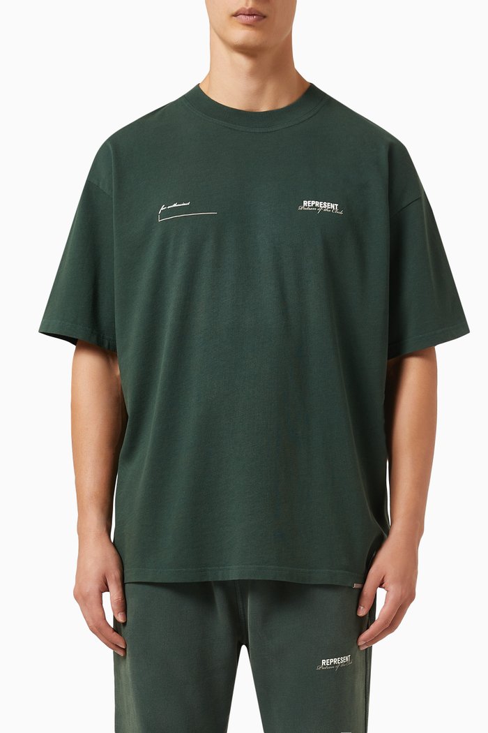 Screen Print T-shirt in Cotton-jersey, Green