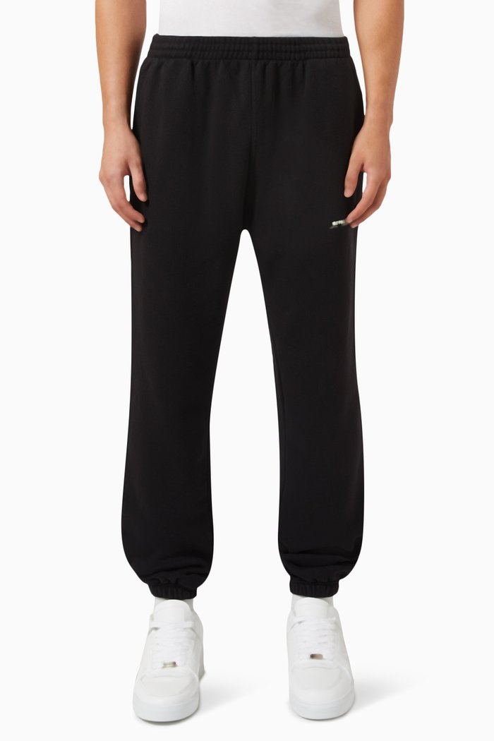 

Screen Print Sweatpants in Cotton, Black
