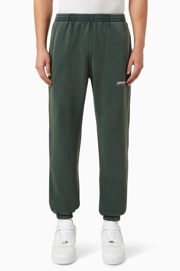 

Screen Print Sweatpants in Cotton, Green