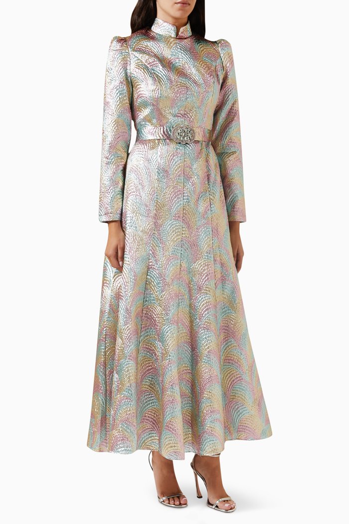 

Briella Dress in Metallic Jacquard, Multicolour