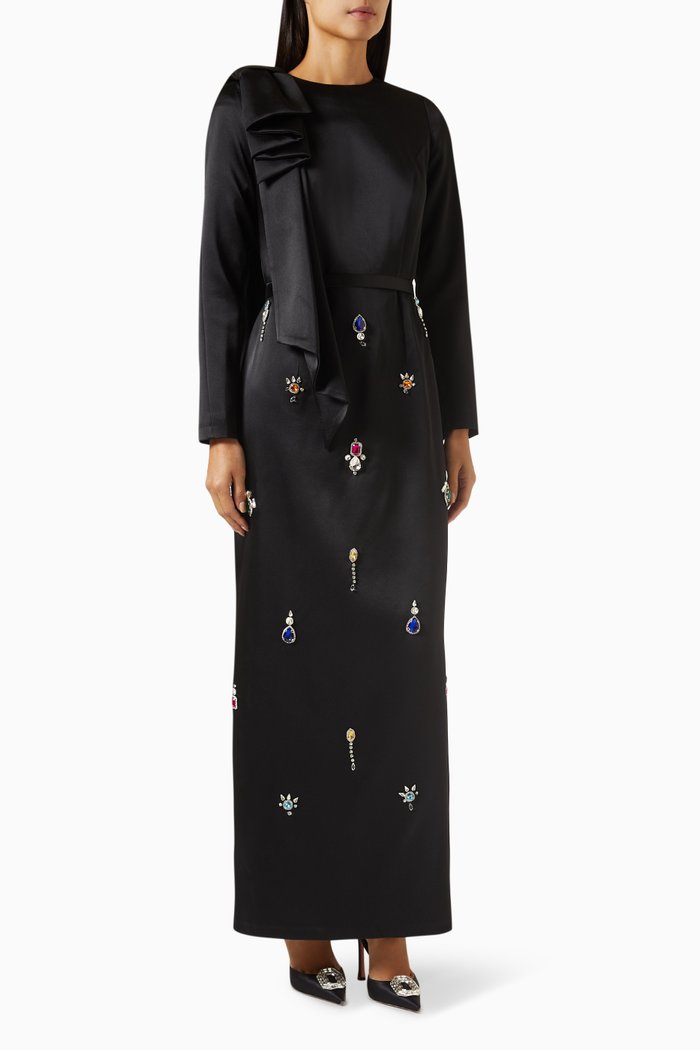 

Farfara Embellished Maxi Dress, Black