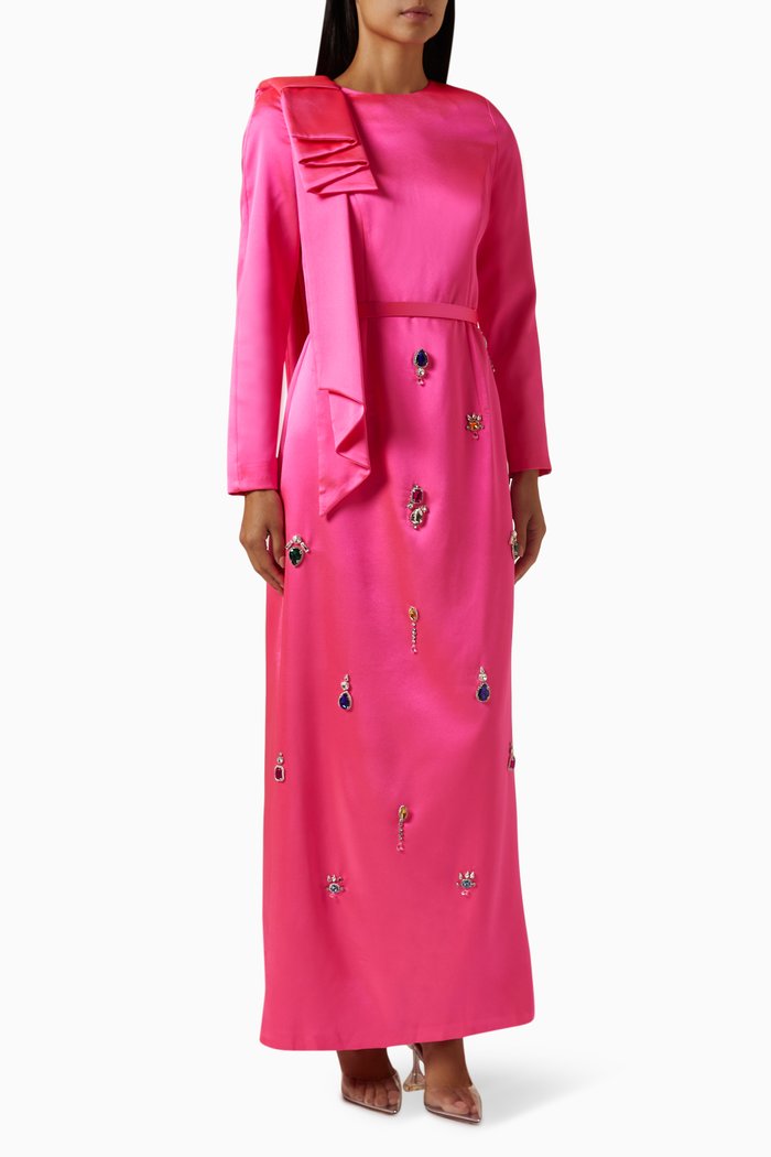 

Farfara Embellished Maxi Dress, Pink