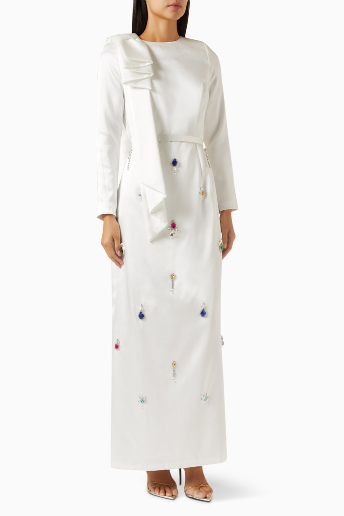 

Farfara Embellished Maxi Dress, White