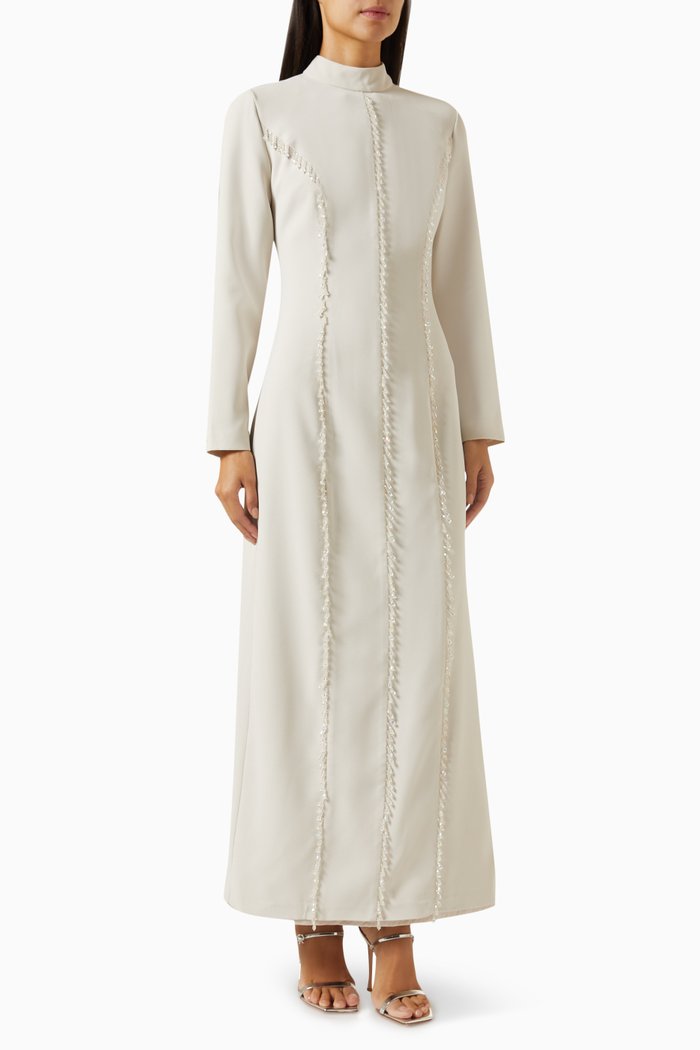 

Milera Beaded Maxi Dress, Neutral