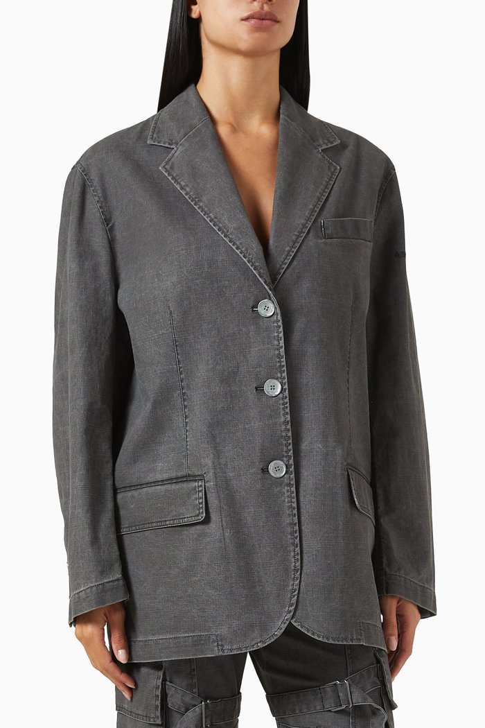 

Single-breasted Suit Jacket in Cotton-canvas, Black