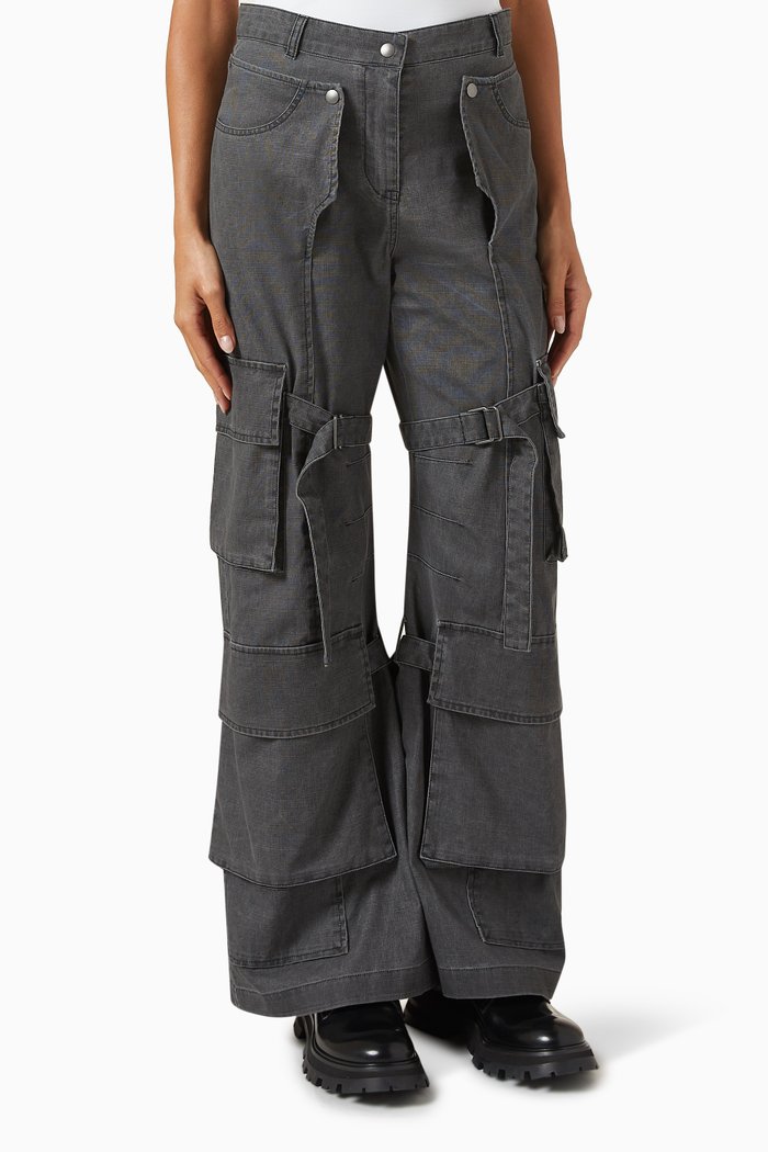 Cargo Pants in Cotton-canvas, Black