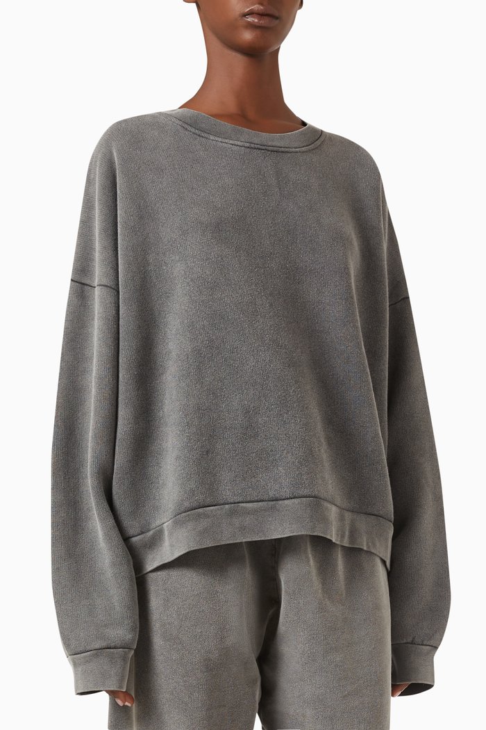 

Crewneck Sweater in Organic Cotton, Black