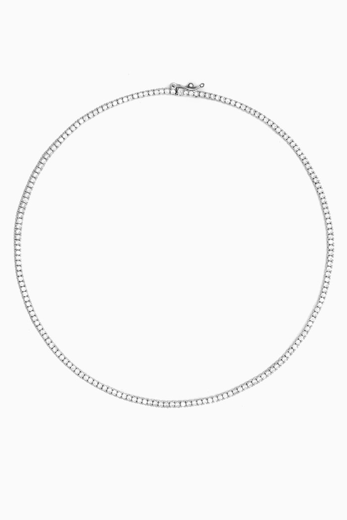 

Four Prong Tennis Necklace in Sterling Silver