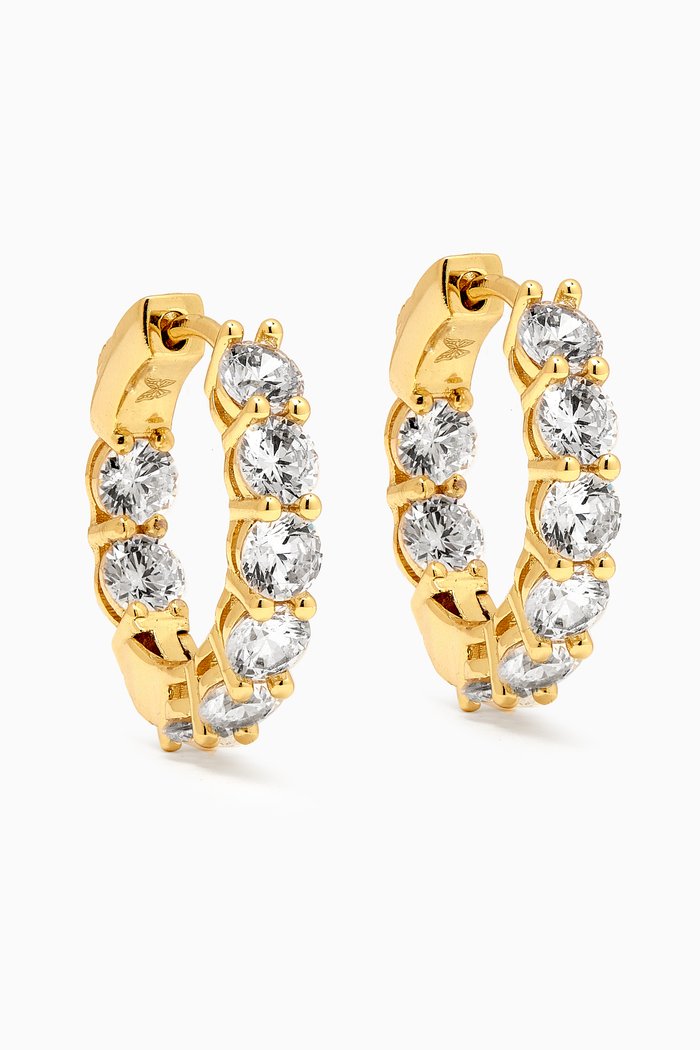 

Mini Fancy Tennis Hoop Earrings in Gold-plated Sterling Silver, Yellow
