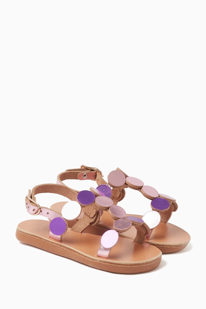 

Little Uranos Soft Sandals in Leather, Purple