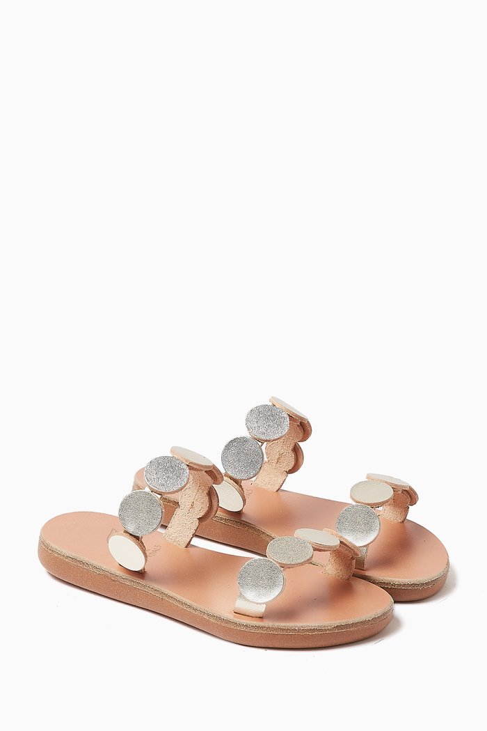 

Little St Tropez Soft Sandals in Leather, Silver