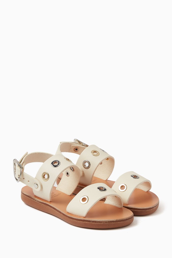 

Little Clio Eyelets Soft Sandals, Neutral