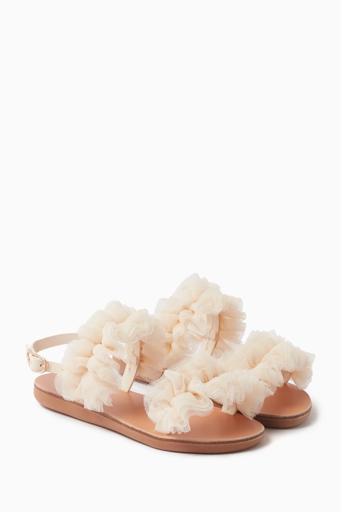Little Tioulia Sandals in Leather, Neutral