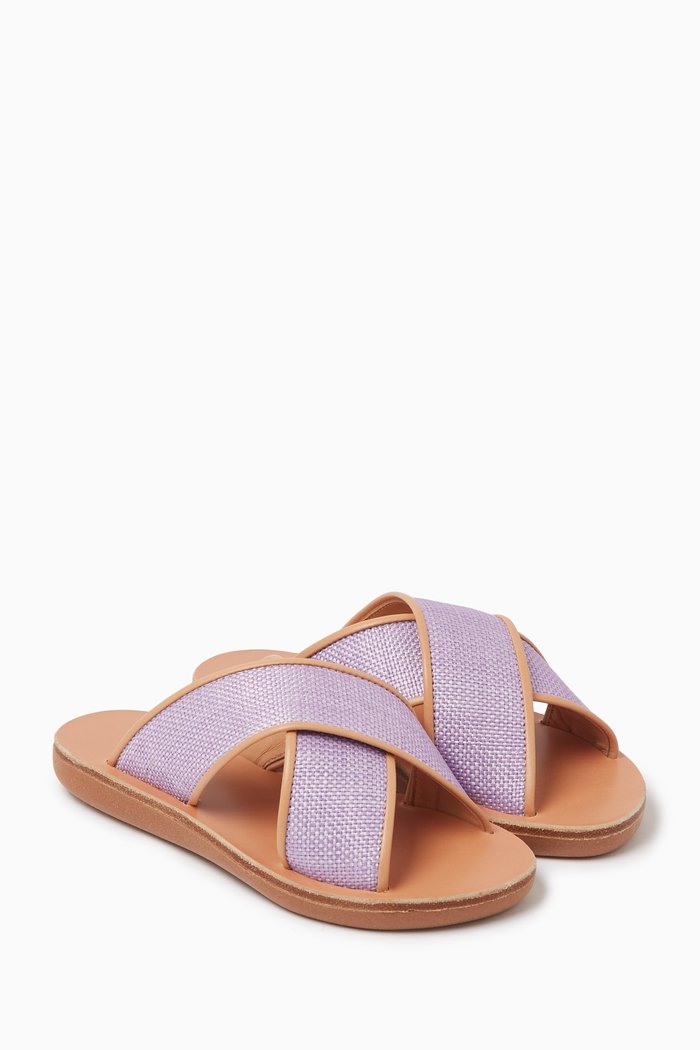 

Little Thais Soft Sandals in Leather, Purple