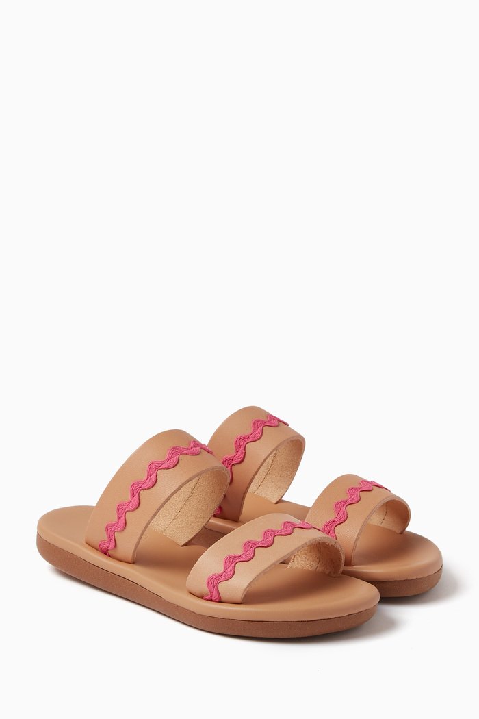 

Little Melia Soft Sandals in Leather, Pink