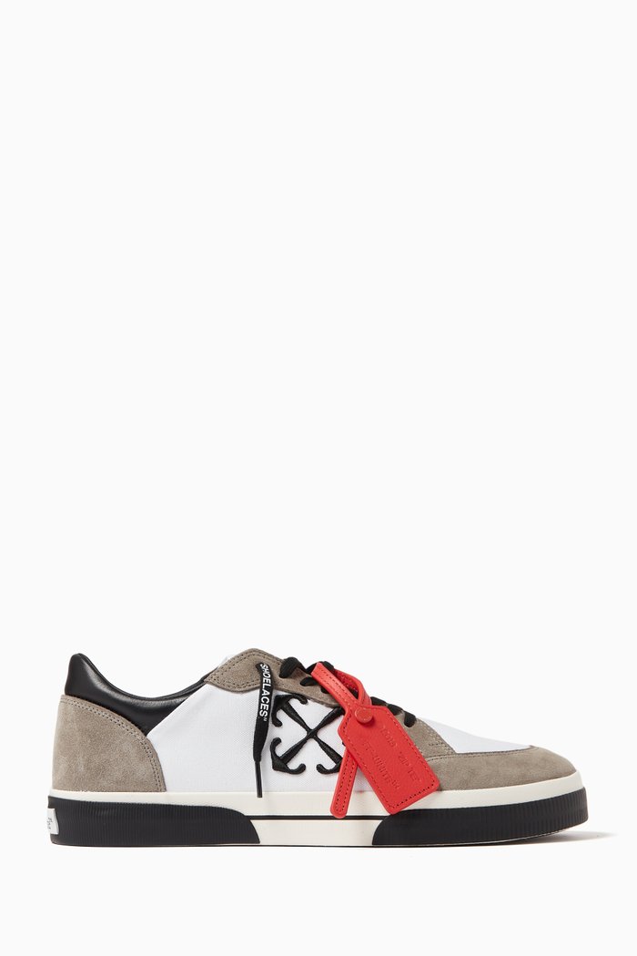 

New Low Vulcanized Sneakers in Canvas & Suede, Multicolour