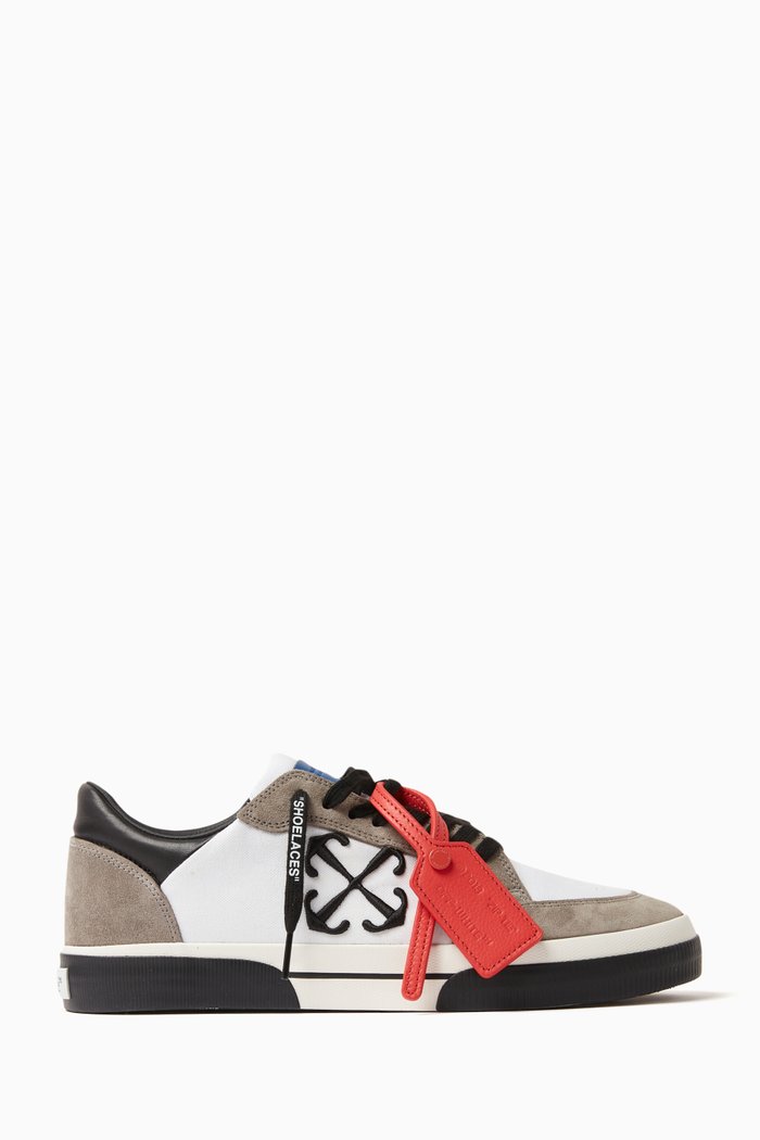 

New Low Vulcanized Sneakers in Canvas & Suede, White