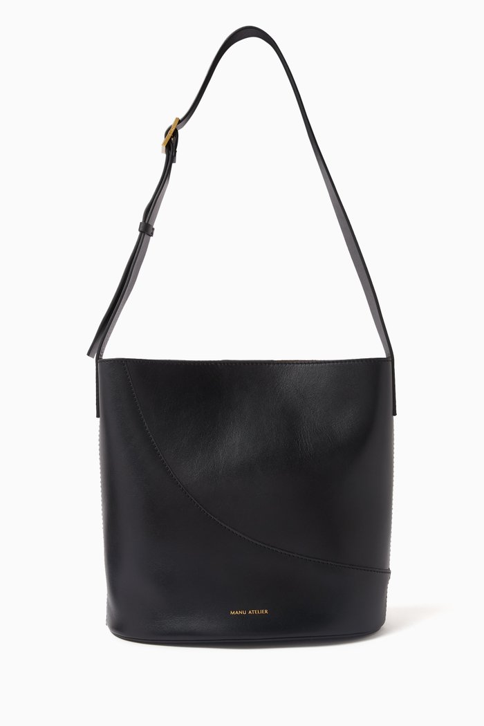 

Medium Nova Bucket Bag in Calf Leather, Black
