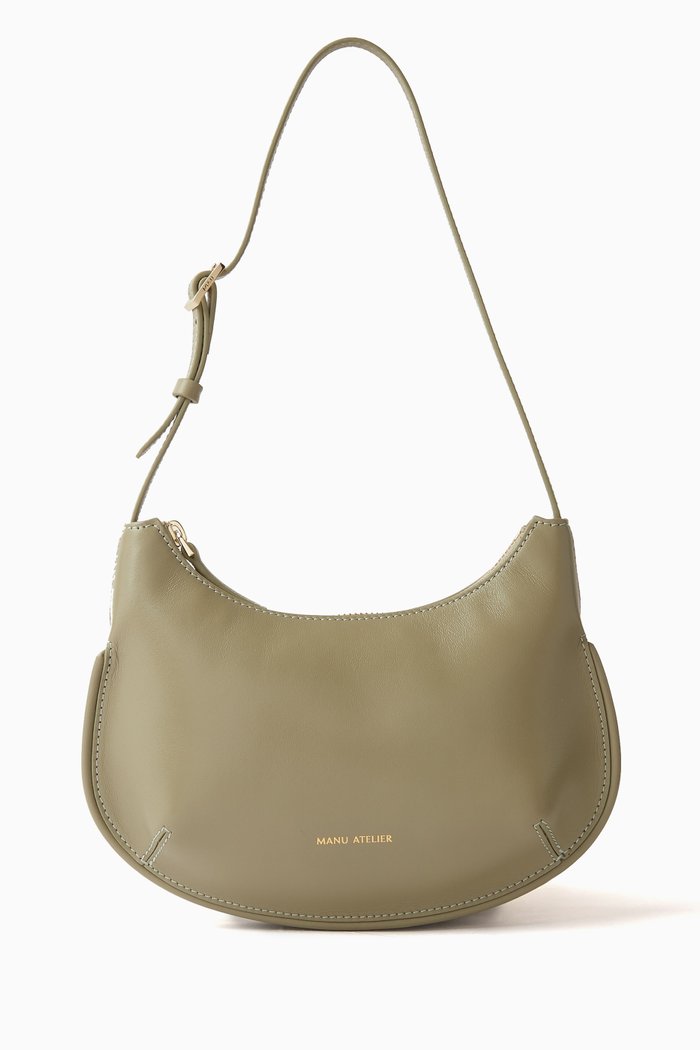 

Small Ilda Shoulder Bag in Calf Leather, Green
