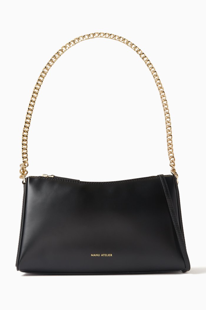 

Prism Chain Bag in Calf Leather, Black
