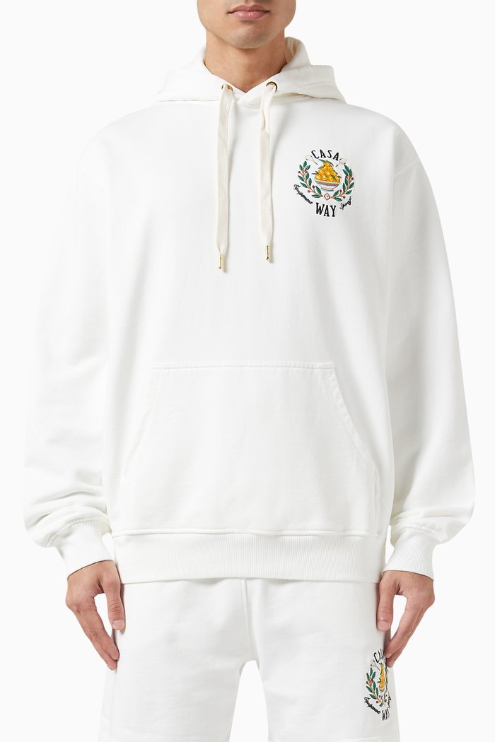 

Casa Way Hoodie in Organic Cotton Loopback, White
