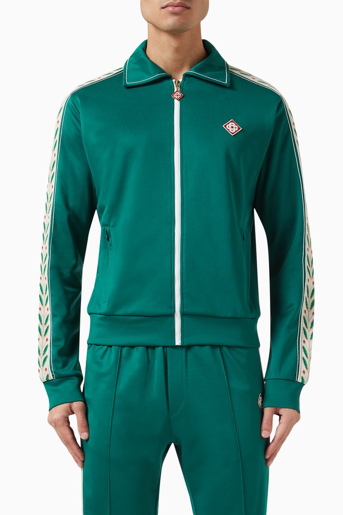 

Laurel Track Jacket in Poly-blend Tricot, Green