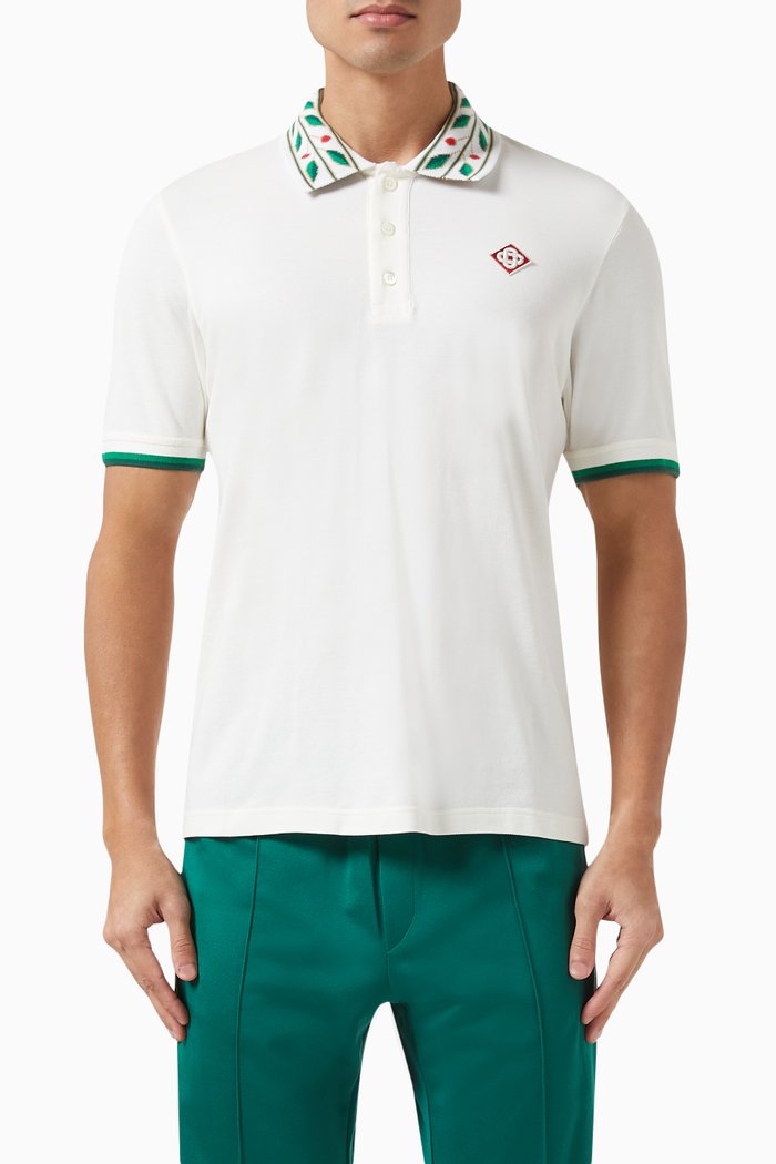 

Classic Laurel Polo Shirt in Organic Cotton Piqué, White