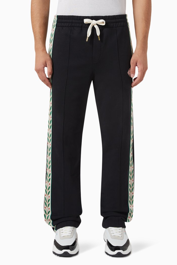 

Laurel-tape Panelled Sweatpants in Cotton, Black