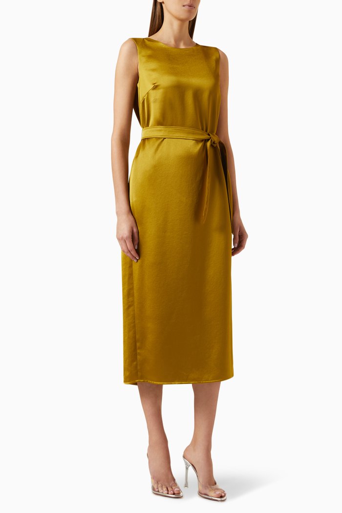 

Baiardo Belted Dress in Satin, Yellow