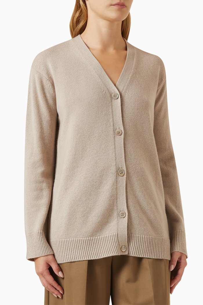 

Jane Cardigan in Wool-cashmere Blend, Neutral