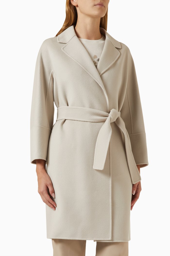 

Arona Belted Coat in Wool, Neutral