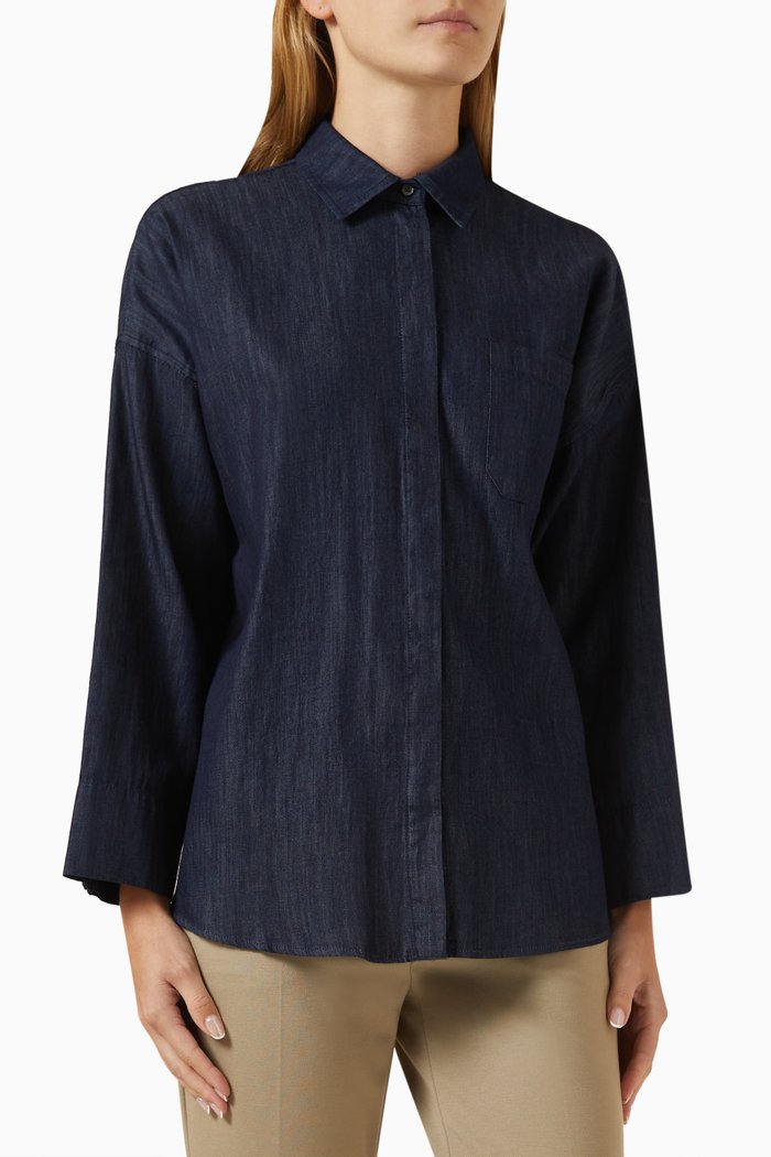 

Dioniso Shirt in Cotton, Blue