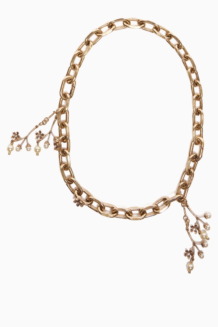 

Claudia Chain Choker Necklace in Metal, Gold