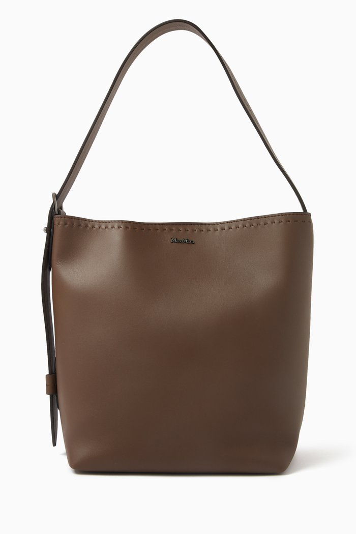 

Archetipo Handbag in Plongé Calfskin Leather, Brown
