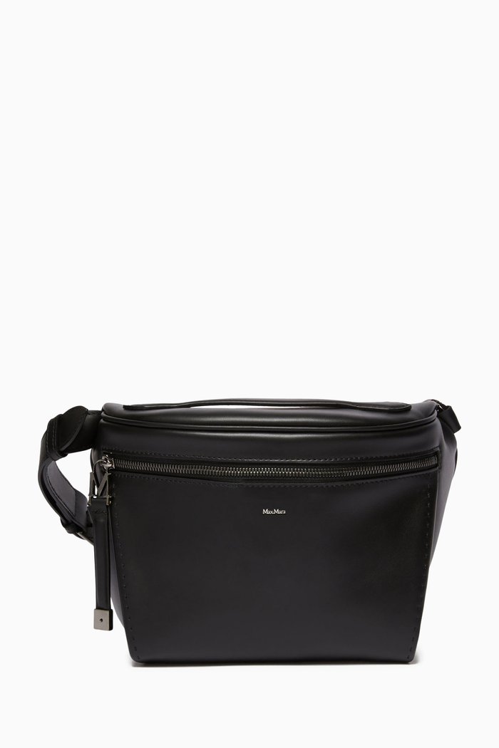 

Large Archetipo Belt Bag in Plongé Calfskin Leather, Black